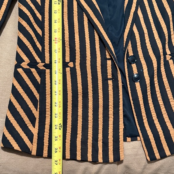 Striped Black and Orange Blazer - Picture 11 of 14